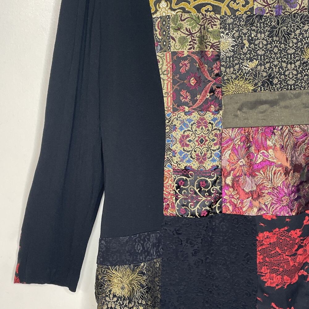 VTG Patchwork Tapestry Boho Jacket M Baroque Broc… - image 11